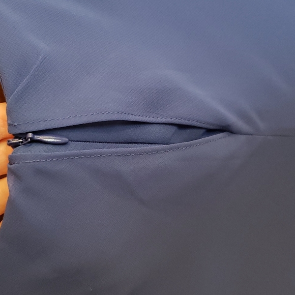 COLDWATER CREEK BLUE CHIFFON COCKTAIL DRESS, Size 6P - Picture 10 of 13